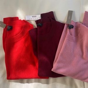 LOT: three 100% Cashmere, JCrew sweaters, M